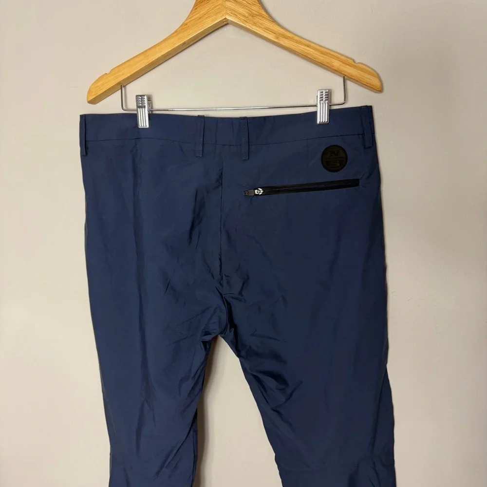 North Sails North Tech Performance Pants Navy Blue Zipper Pocket Slim Leg